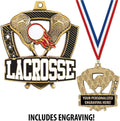 Custom Lacrosse Medals, 2 1/4' Shieldz Lacrosse Award Medals with Free Engraving