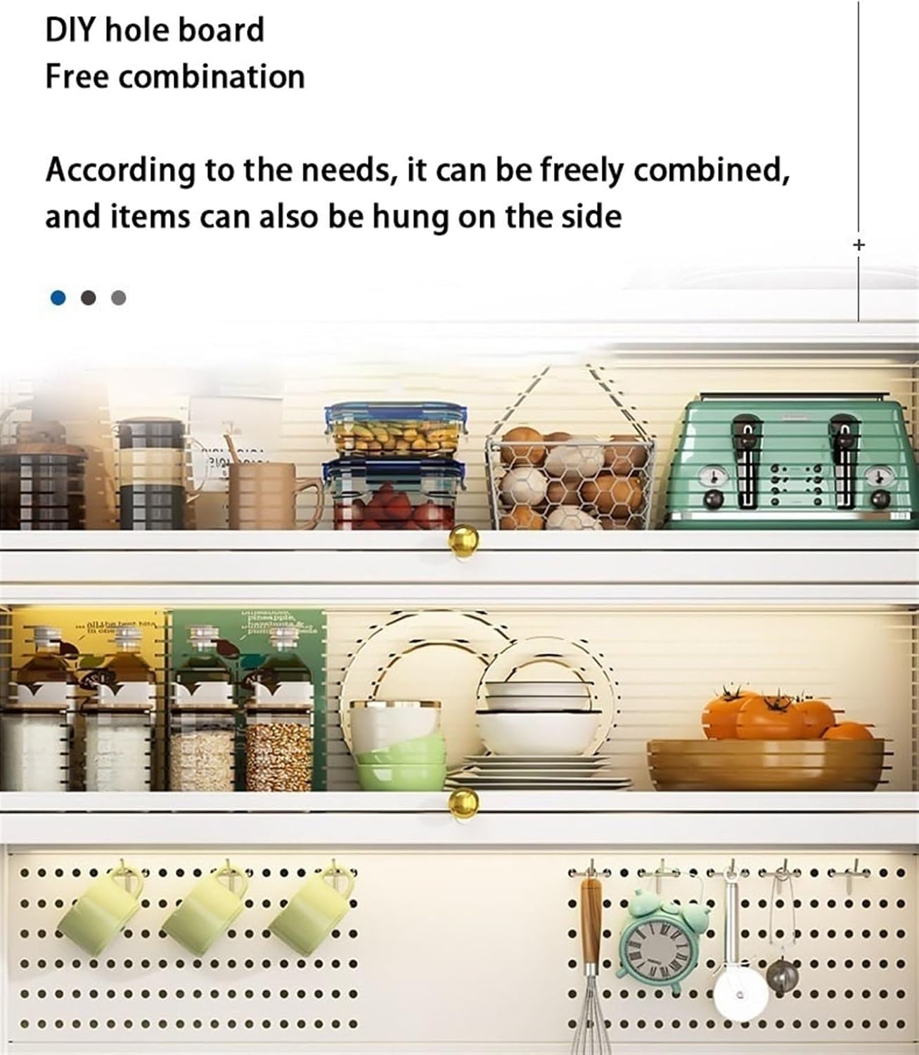 Free Standing Pantry Storage Cabinet, Bakers Rack Countertop, Coffee Bar Cabinet with Flap Door, Microwave Oven Shelf Cabinet, for Kitchen, Home, Office,Ideal for Living Room