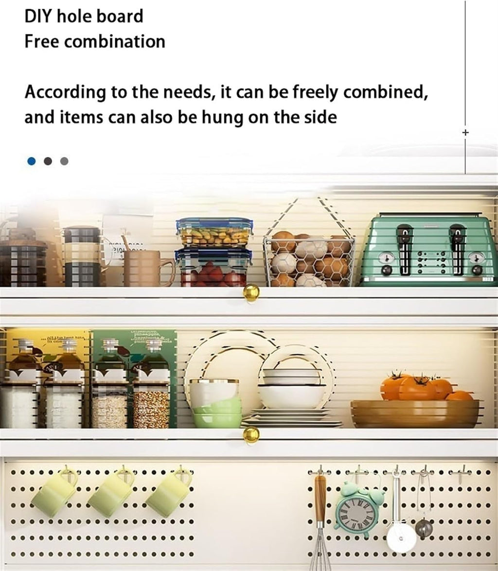 5/6 Tier Microwave Stand with Storage Bakers Rack with Drawers Coffee Pub Station Organizer with Flip Doors Vintage Kitchen Utility Storage Shelf,Living Room