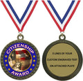 Express Medals 1 to 50 Packs Engraved Citizenship Gold Medal Trophy Award with Personalized Custom Text LD212-FCL441
