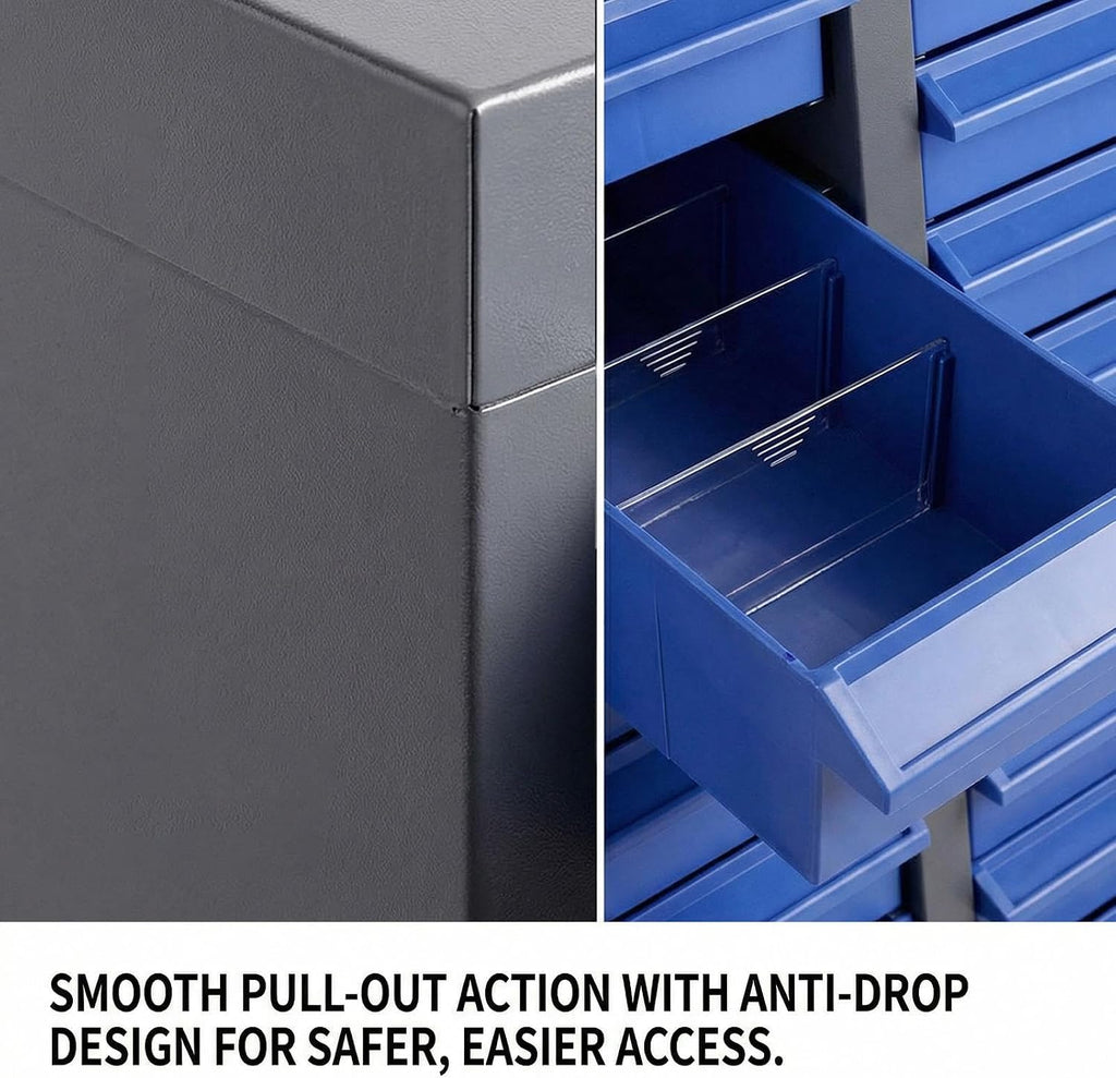 100 Drawers Parts Cabinet, Commercial Grade Steel Nut and Bolt Organizer with ABS Drawers, Heavy Duty Bolt Bin Storage, Alloy Steel Parts Bins for Hardware, Screws & Parts in Garage & Workshop