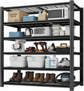 Storage Shelving Unit 6-Tier Heavy Duty Garage Shelves Metal Organizer Utility Rack for Kitchen Pantry Basement Pantry Warehouse Laundry Black 84' H x 55' W x 24' D 3000LBS