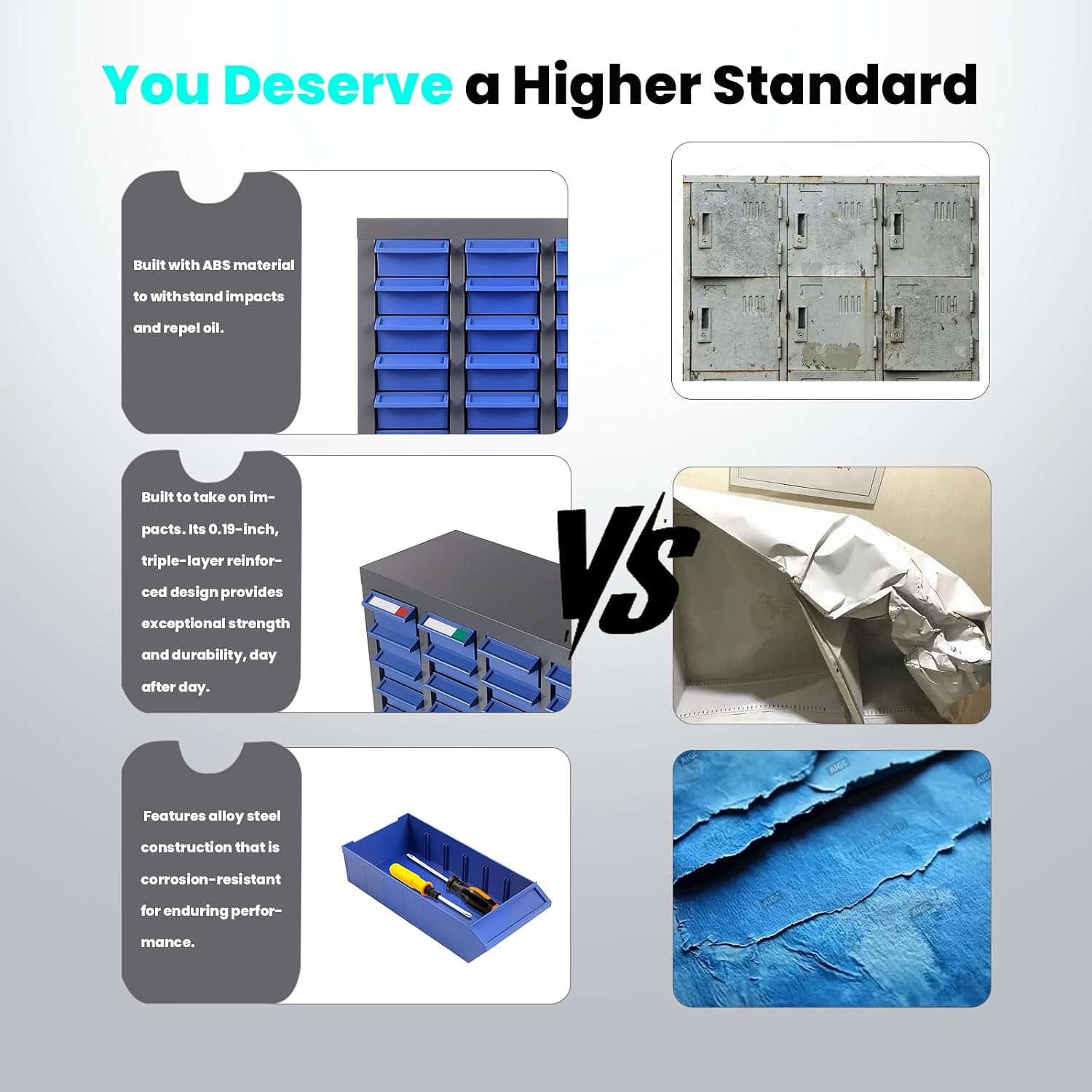 Alloy Steel Nuts and Bolts Organizers and Storage , 8.66'D x 25.8'W x 35.4'H, ABS Material Drawer Parts Cabinet with Labels and Dividers, Small Parts Organizer for Workshop, Office，Home (75 Drawers)