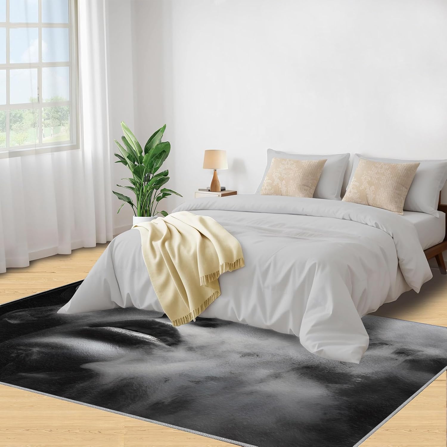 6x8 Human Face Area Rug - Abstract Large Rugs for Living Room, Mysterious Carpet Area Rug for Girls Bedroom Kids Room Basement Office Classroom
