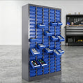 100 Drawer Small Parts Storage Cabinet, 26'X 9'X 46' Nut and Bolt Organizer Cabinet with Dividers & Labels, Bolt Bin with Removable ABS Drawers, Durable Tool Storage Cabinet for Garage & Workshop Use