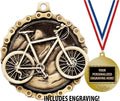 Biking Medals, 2' Gold Cycling Medal Award with Free Custom Engraving Prime
