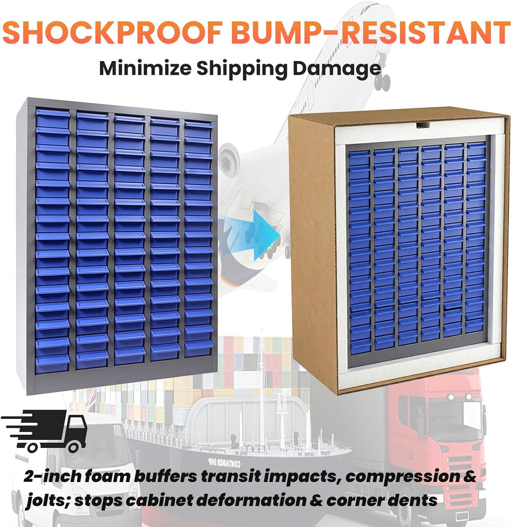75 Drawers - Part Cabinet, Shelves & Label Stickers - Bolt and Nut Organizer Bolt Bin Cabinets, Durable Steel Tool Storage Cabinet for Garage/Workshop Small Parts/Hardware Organization