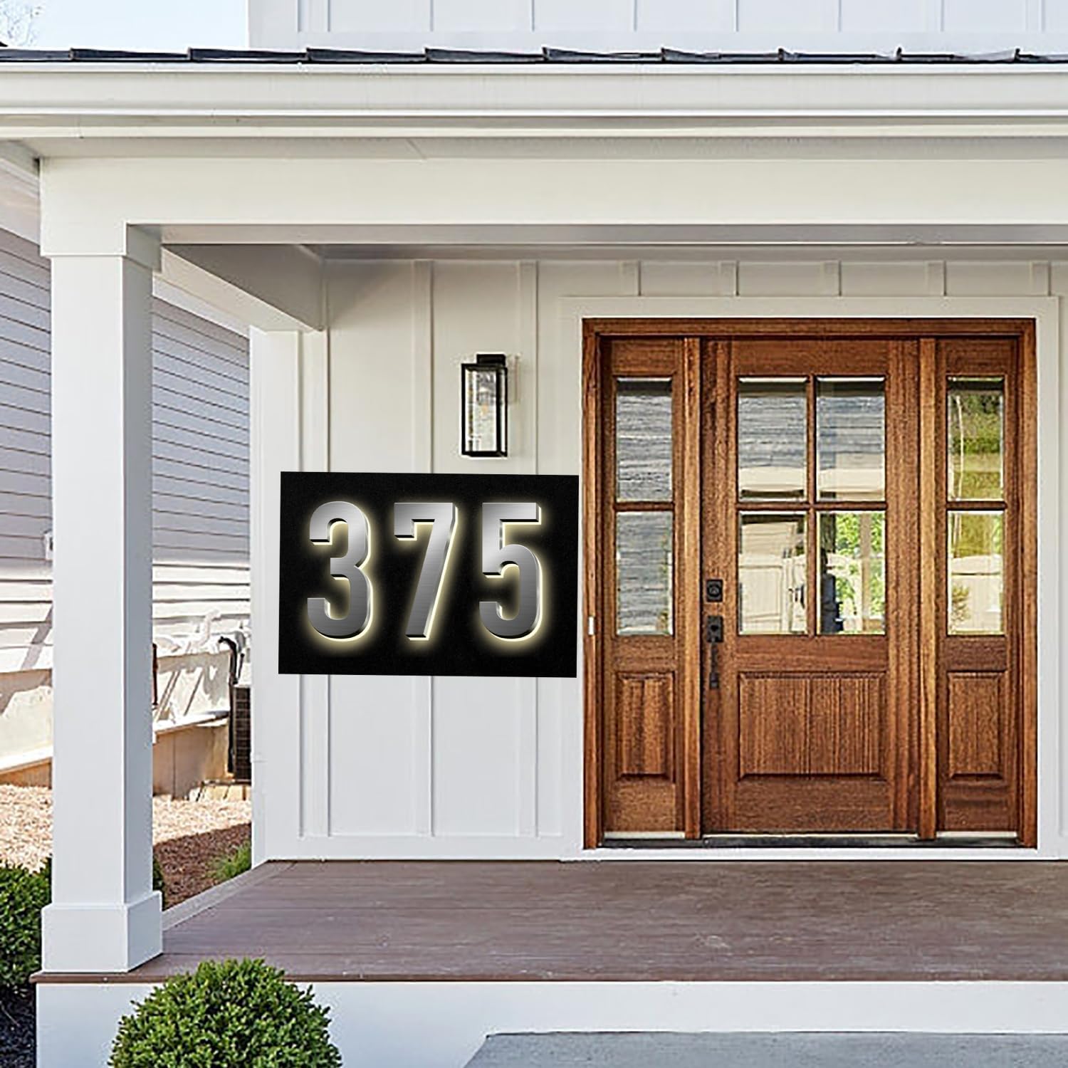 Backlit LED Illuminated Home Address Numbers, Up-Scale Modern Look, Stainless Steel Hand-Polished Waterproof For House Address Signs, Lighted House Numbers For Outside,20 Inch/500mm,8