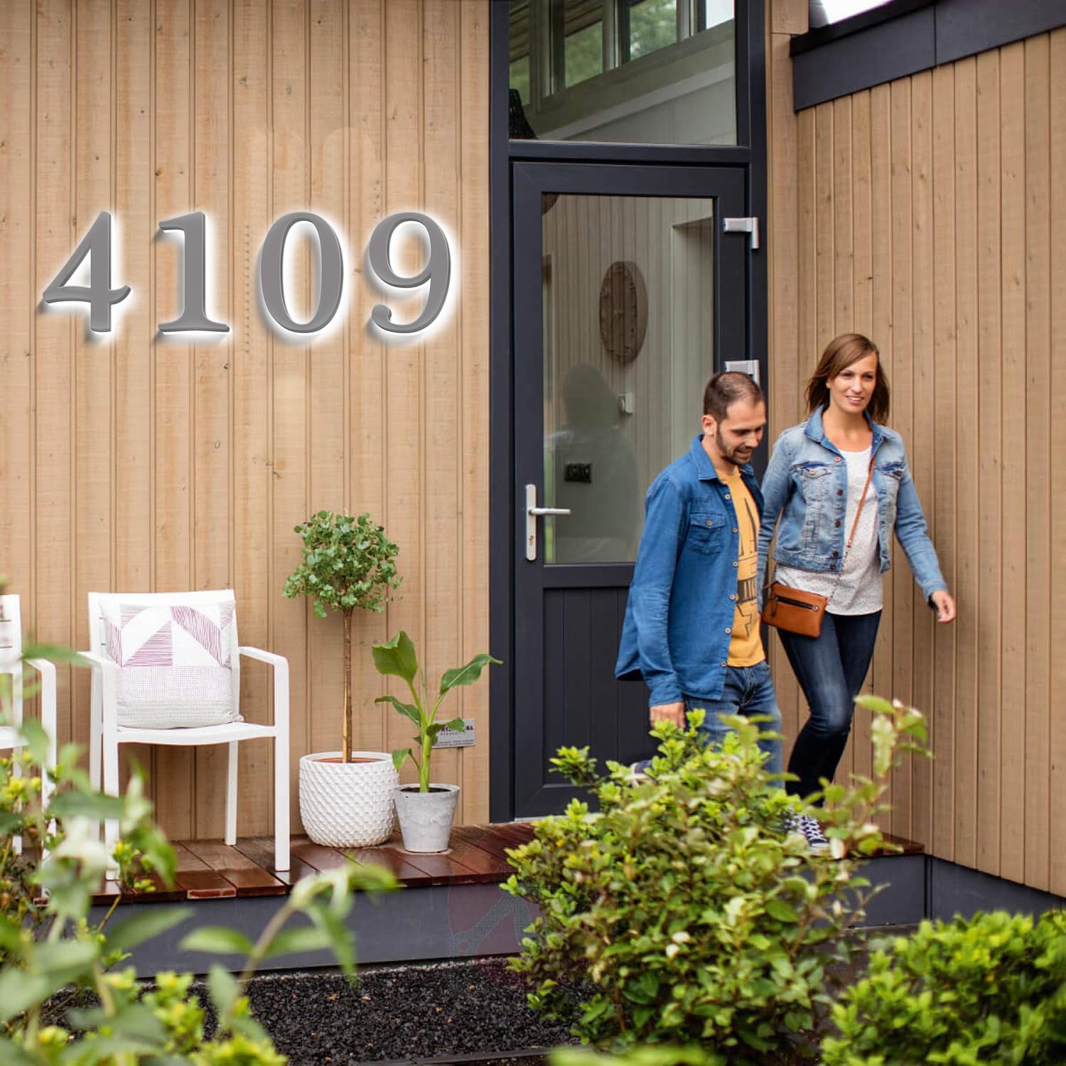 Modern IlluminatedHouse Numbers, 20Inch Backlit LED Illuminated Home Address Numbers, Stainless Steel Polished Address Signs For House, Large Lighted House Numbers,O
