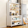 6 Tier Bakers Racks with Storage for Kitchens, Kitchen Pantry Hutch with Countertop, for Garage Pantry Home Kitchen(80cm)