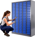 ABS-100 Drawers Nuts and Bolts Organizers and Storage,26'x9'x46'Bolt Bins Organizer, Hardware Parts Cabinet Organizer with Shelfs Labels for Tool,Hardware Storage,Blue