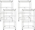 Origami 4 Tier Folding Storage Rack Unit w/Set of 4 Magnetic Wire Shelf Liners