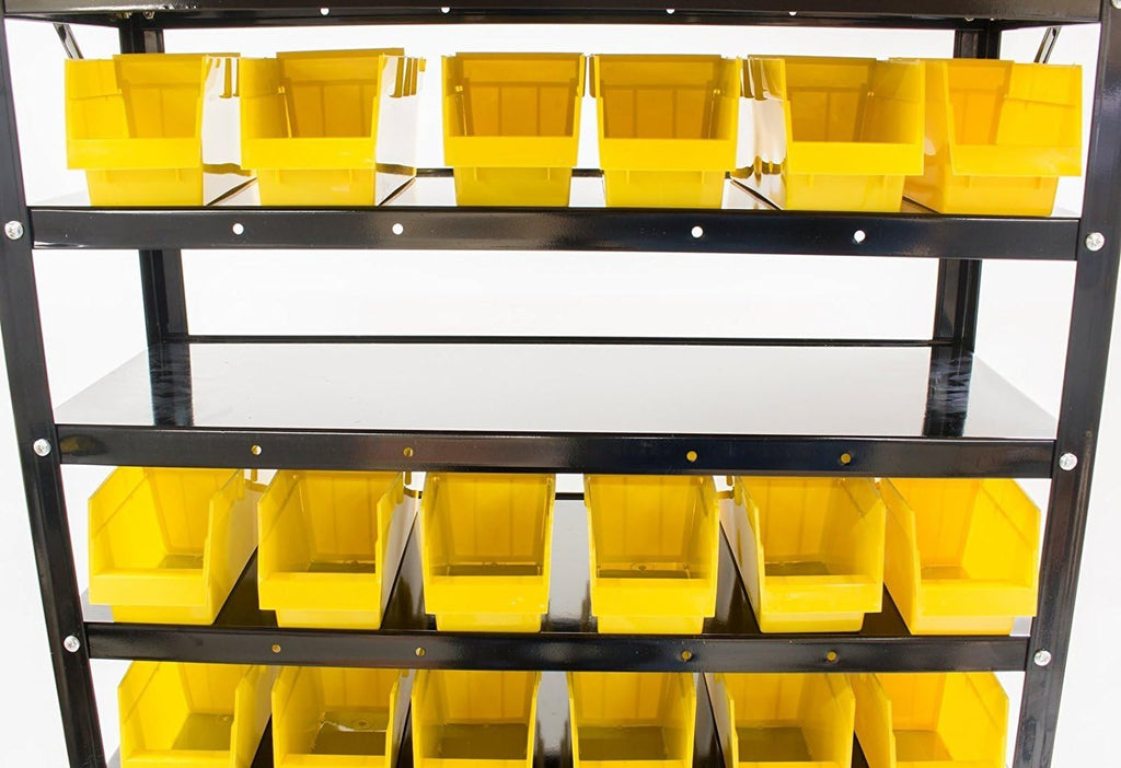 TLPB60 60 Parts Bin Shelving Organize with Plastic Bins for Garage, Shop, and Home Storage