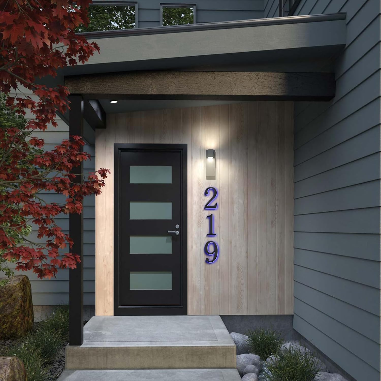 Backlit Lighted LED House Numbers, Stainless Steel Hand-Polished For House Address Signs, Illuminated LED House Numbers, Lighted House Numbers For Outside,20 Inch/500mm,H