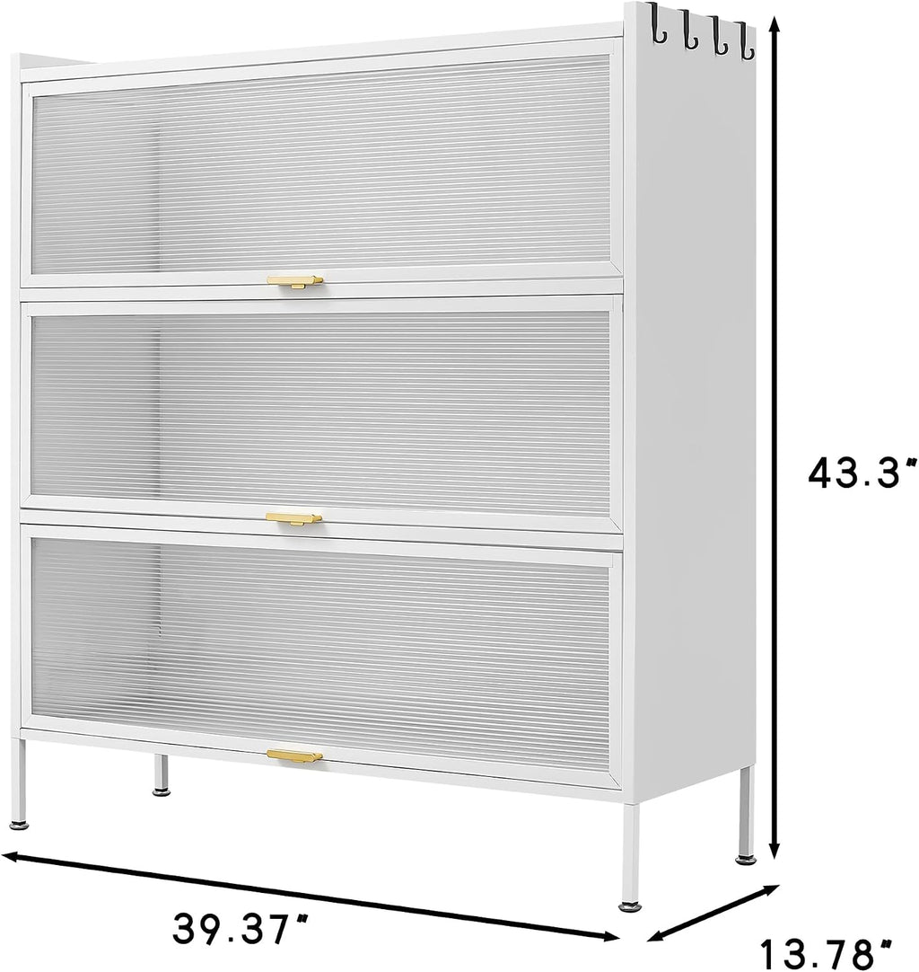 3 Tier Pantry Storage Cabinet Baker Racks for Kitchen Microwave Rack Kitchen Pantry Storage Cabinet Sideboard White