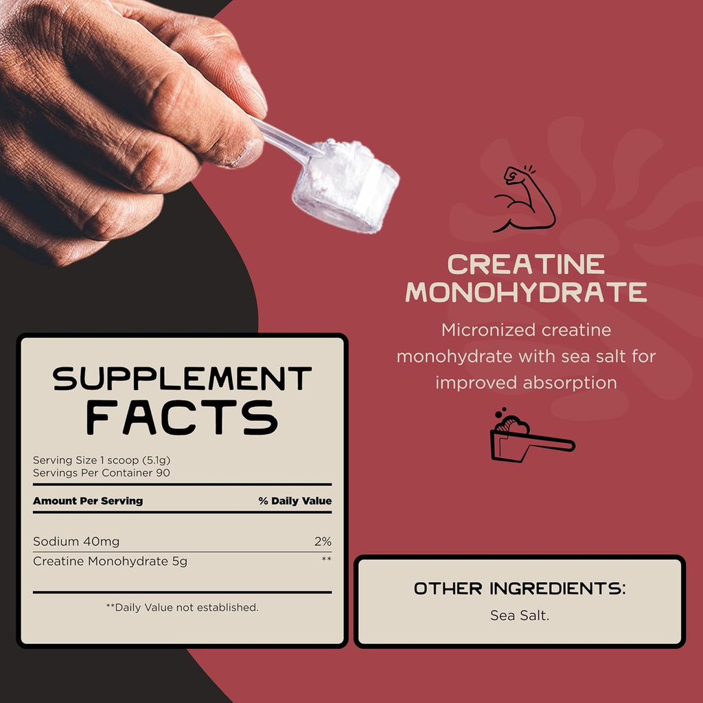 Lineage Provisions Micronized Creatine Monohydrate Powder with Sea Salt – Bulk 3 Pack – Unflavored Creatine Supplement for Men & Women – Easy Mix, 90 Servings Each