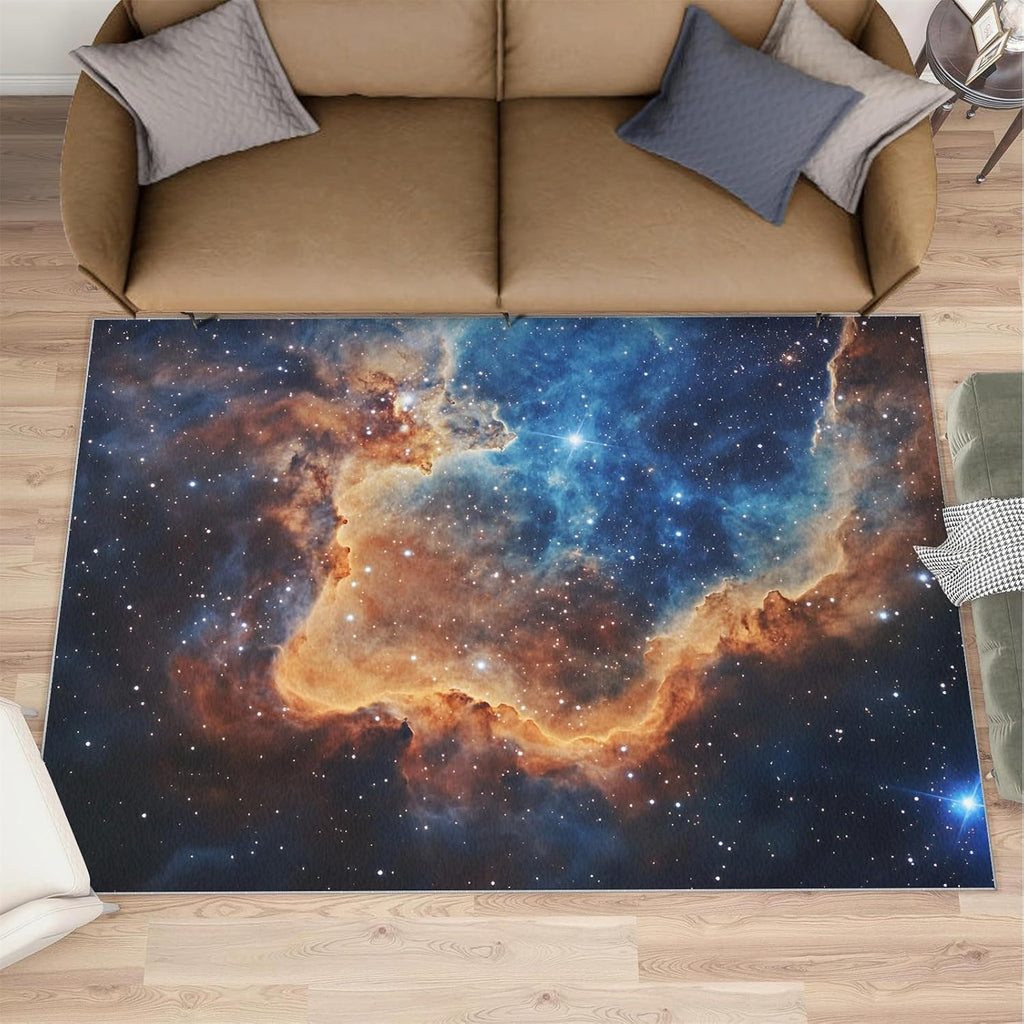 Fantasy Galaxy Rugs for Bedroom - 6x8 Rug, Universe Theme Area Rugs for Living Room, Boys Carpet, Starry Washable Mat, Galaxy Home Decor & Gifts
