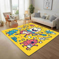 Cartoon Electric Guitar 5x7 Area Rugs Washable Graffiti Band Kids Rug for Bedroom Home Decor Carpet Anime Notes Rugs Indoor Non-Slip Low Pile Rug