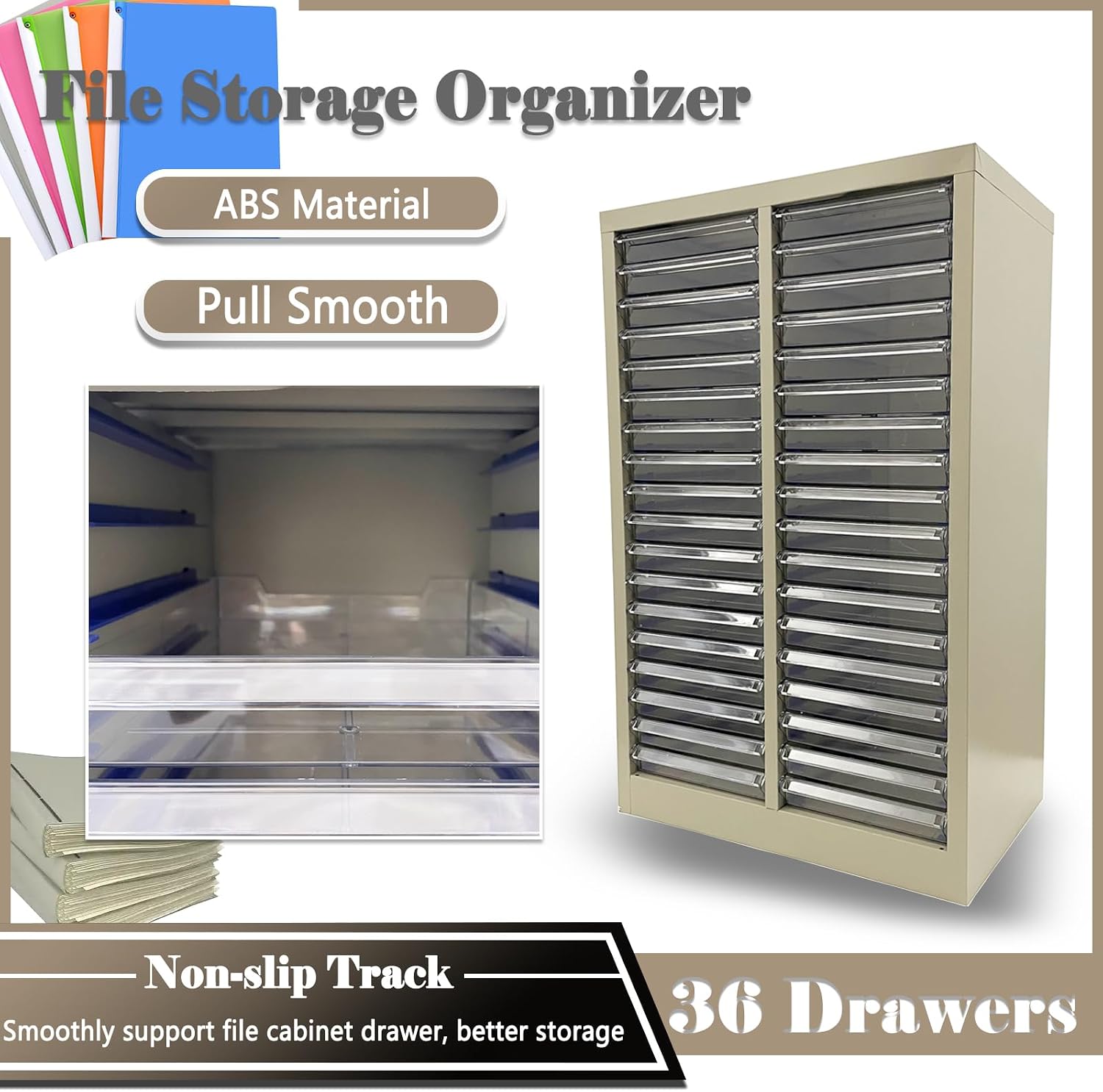 File Cabinet with 36 Drawers Documents Storage Organizer Office File Storage Cabinet with Labels for Paper/Book/Bolt/Nut