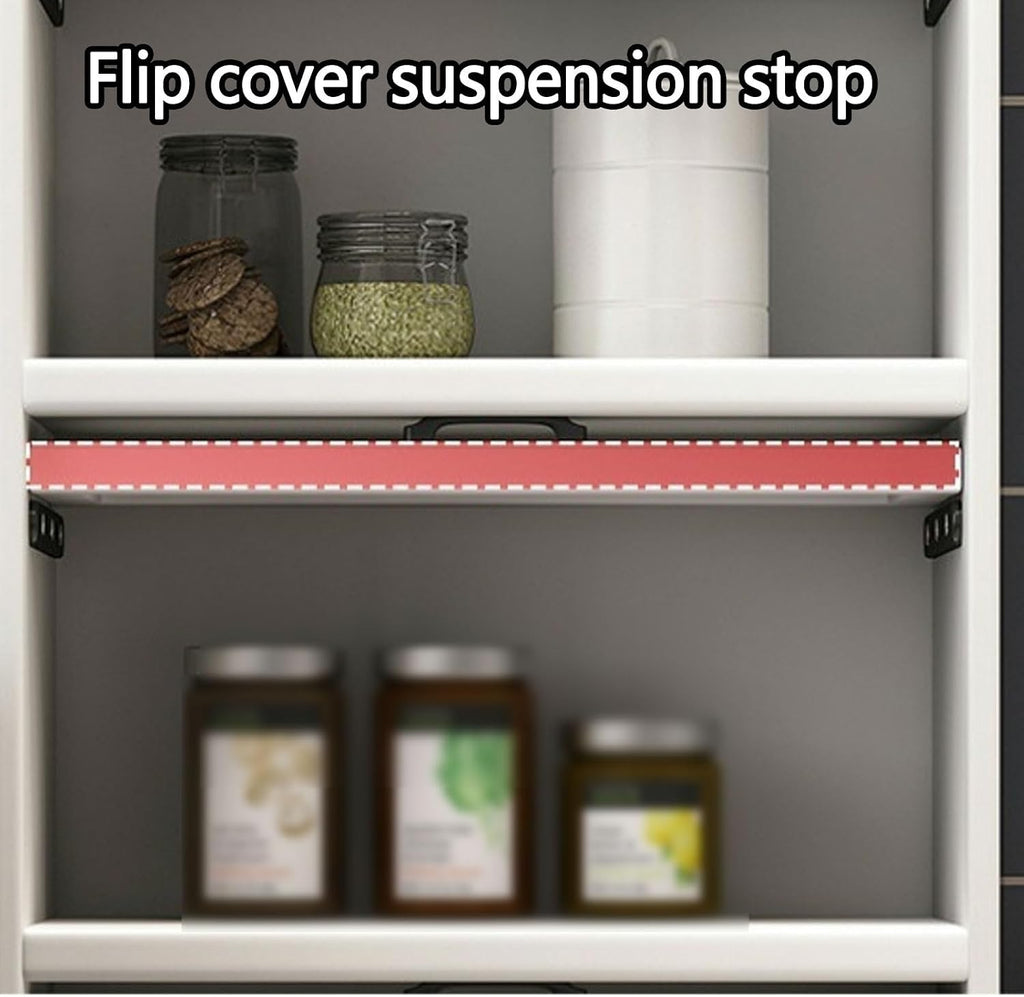 Kitchen Storage Rack with Wheels Bakers Rack with Storage Cabinet for Small Spaces with 360° Rolling Wheels, for Spices, Pots and Pans(White,50 * 35 * 86cm)