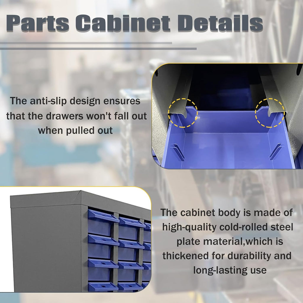 Bolt and Nut Parts Cabinet 30 Drawers Metal Hardware Tool Storage Cabinet Organization Shelves and Office Supplies