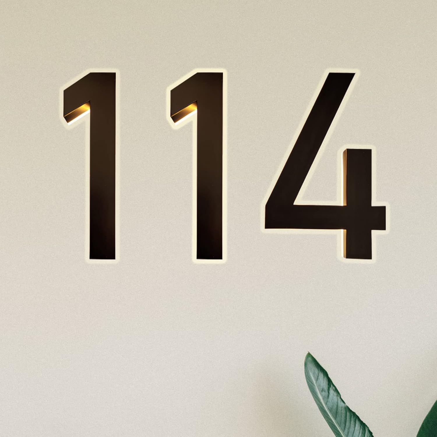 18' Backlit LED Home Address Number, Lighted Up House Numbers Plaques For Outside, Steel House Numbers Plaques With Lights For DIY Yard Outdoor,V