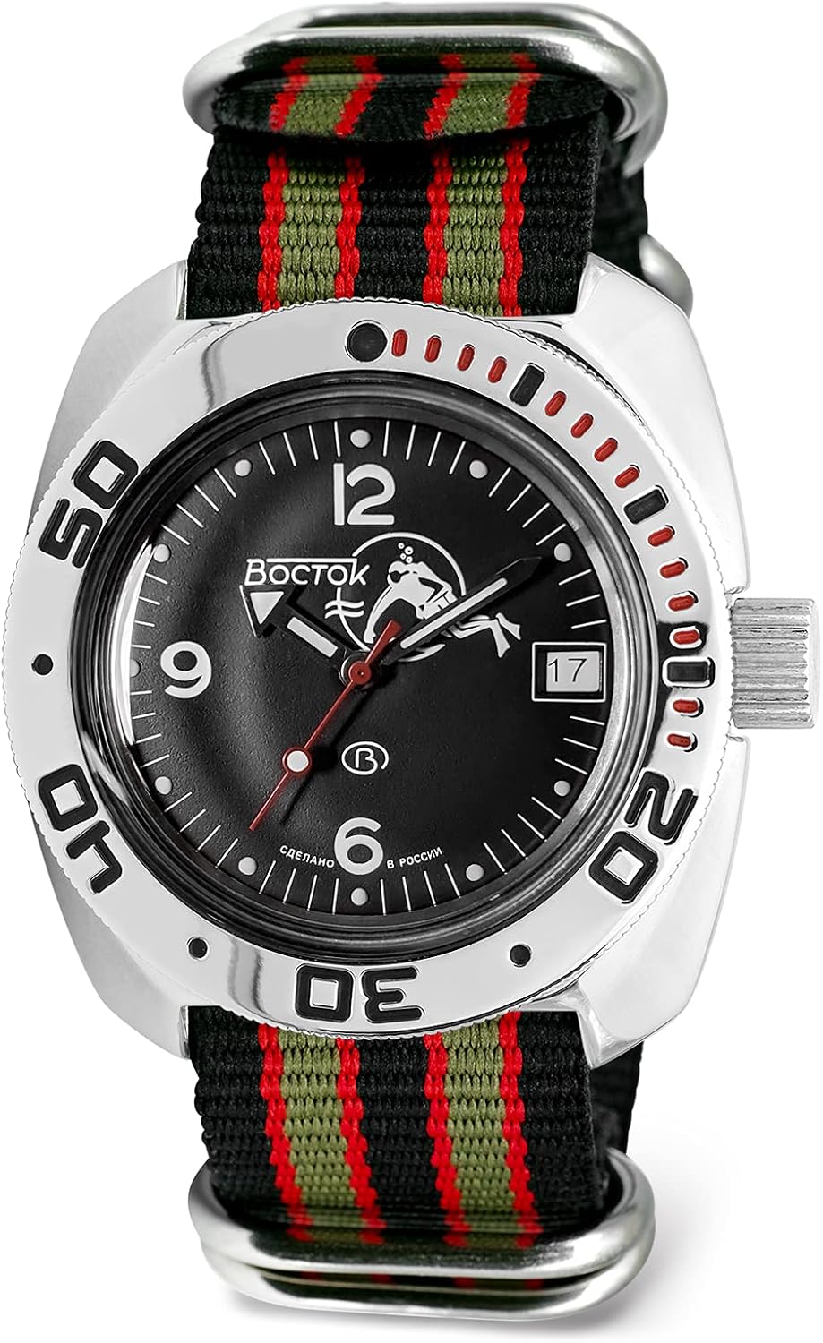 VOSTOK | Scuba Dude Amphibian Automatic Self-Winding Russian Diver Wrist Watch | WR 200 m | Amphibia 710634 |Fashion | Business | Casual Men's Watches