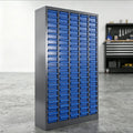 100 Drawer Nut and Bolt Organizer Cabinet, Small Parts Storage Cabinet Bolt Bin with Dividers & Labels, 26'X 9'X 46' Steel Frame Tool Organizer Parts Cabinet for Garage Hardware & Screw Storage