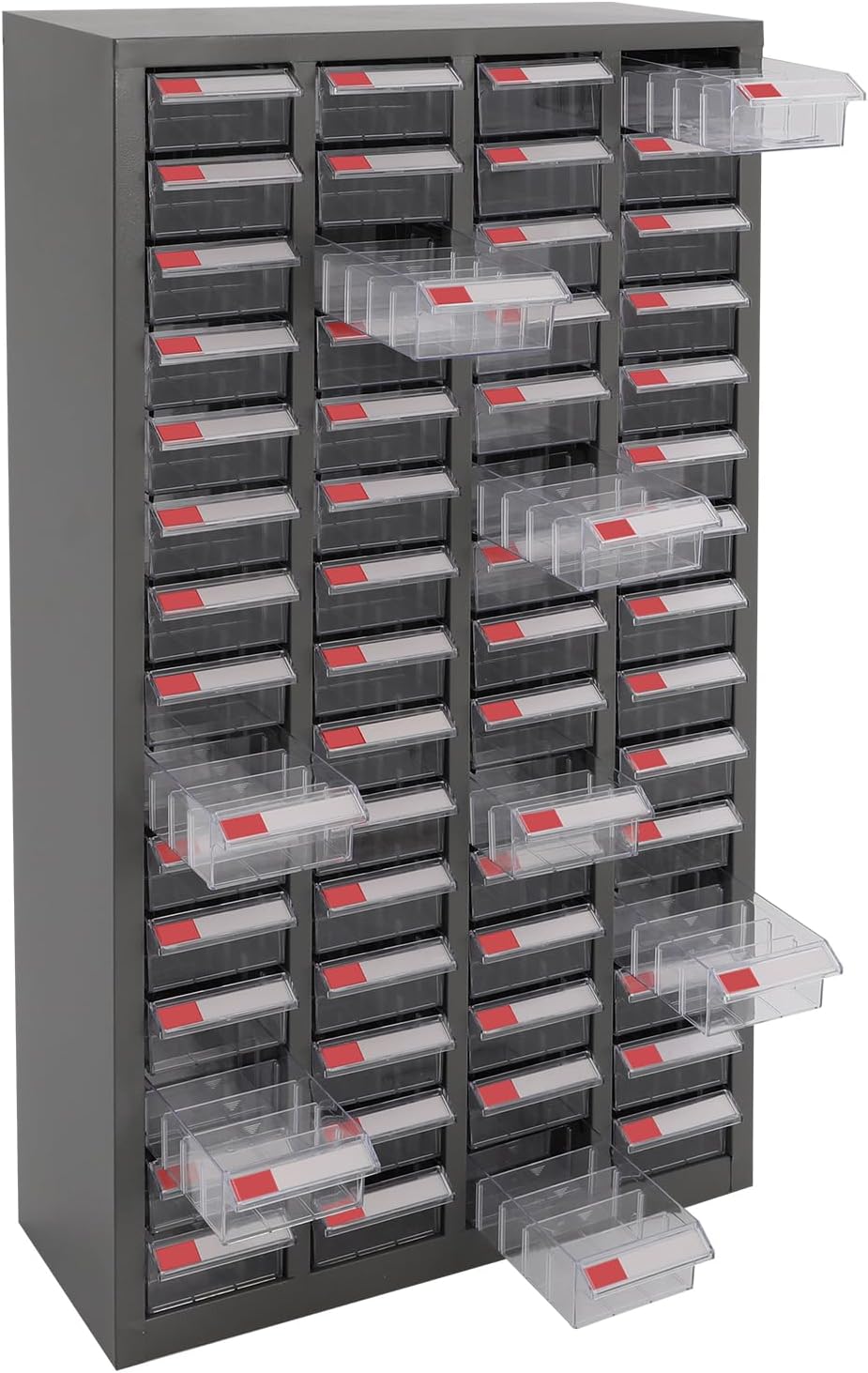 60 Drawer Bolt and Nut Tool Storage Cabinet, Hardware Tool Storage Cabinet, Steel Parts Process Storage Organizer, for Storing Tools, Metal and Electronic Components (Clear)