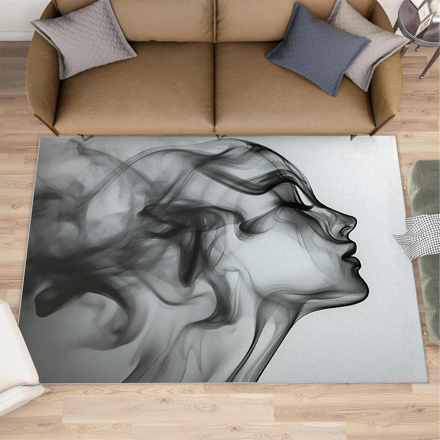6x8 Abstract Woman Classroom Rugs - Line Art Playroom Rug, Simple Carpet Area Rug for Girls Bedroom Kids Room Basement Office Classroom