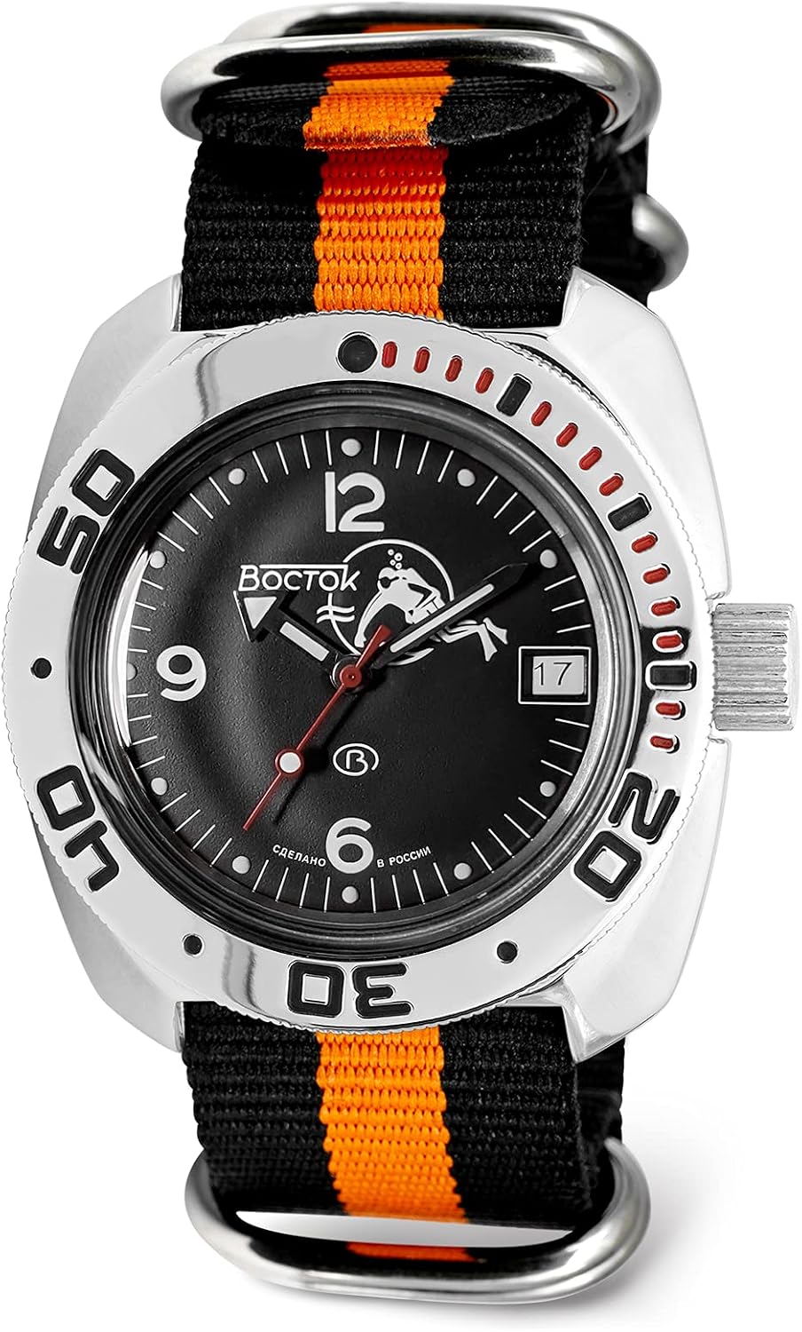 VOSTOK | Scuba Dude Amphibian Automatic Self-Winding Russian Diver Wrist Watch | WR 200 m | Amphibia 710634 |Fashion | Business | Casual Men's Watches