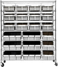 Seville Classics Heavy Duty NSF Bin Rack Solid Steel Wire Shelving Storage Unit, Patented Organizer for Garage, Warehouse, Office, Restaurant, Classroom, Kitchen, Gray, Includes 21 Bins