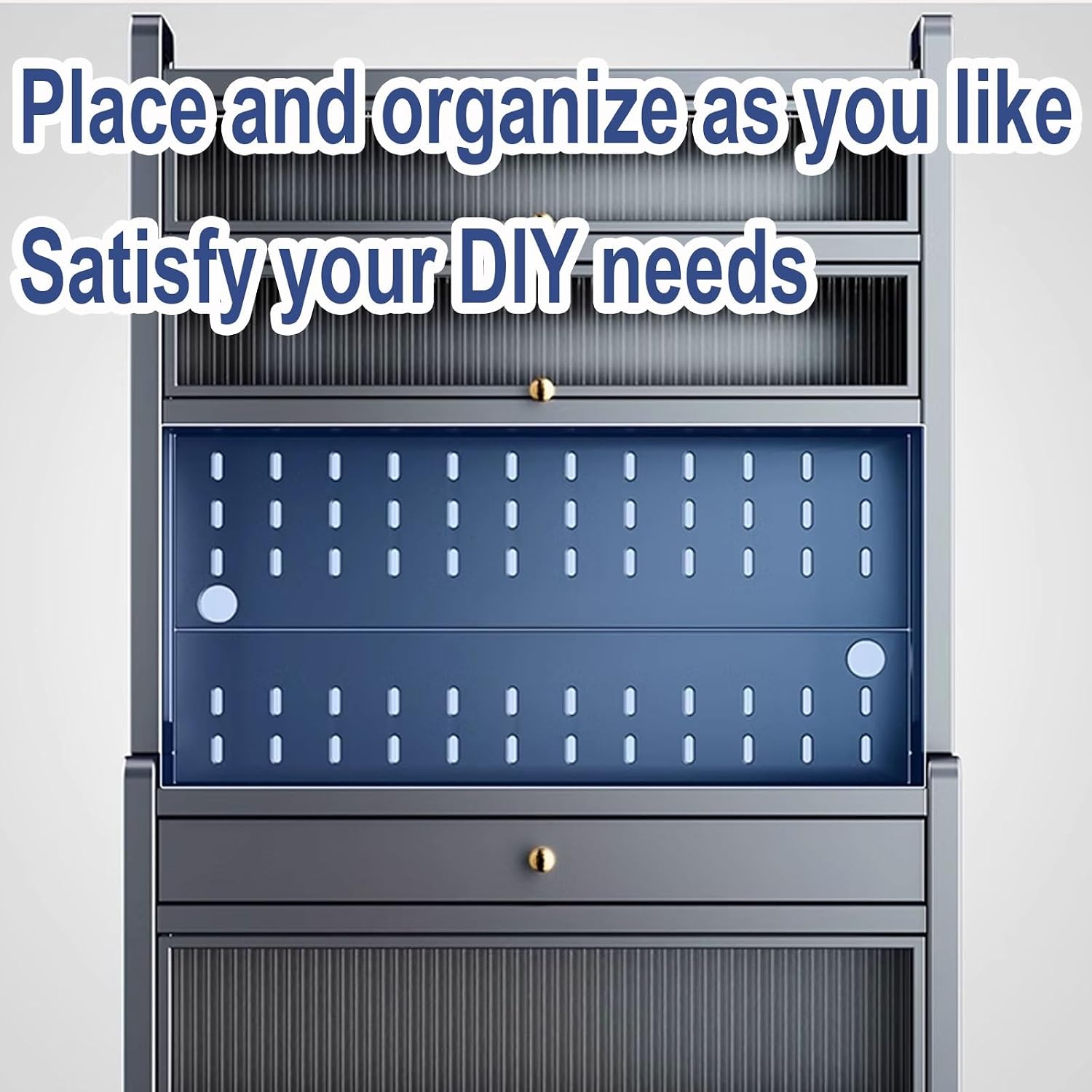 Microwave Stand with Storage Cabinet Made of Carbon Steel Baker's Rack with Rolling Wheels and 4 Hooks Kitchen Shelves for Spices, Pots, and Pans(Color:White,Size:80 * 42 * 172cm)