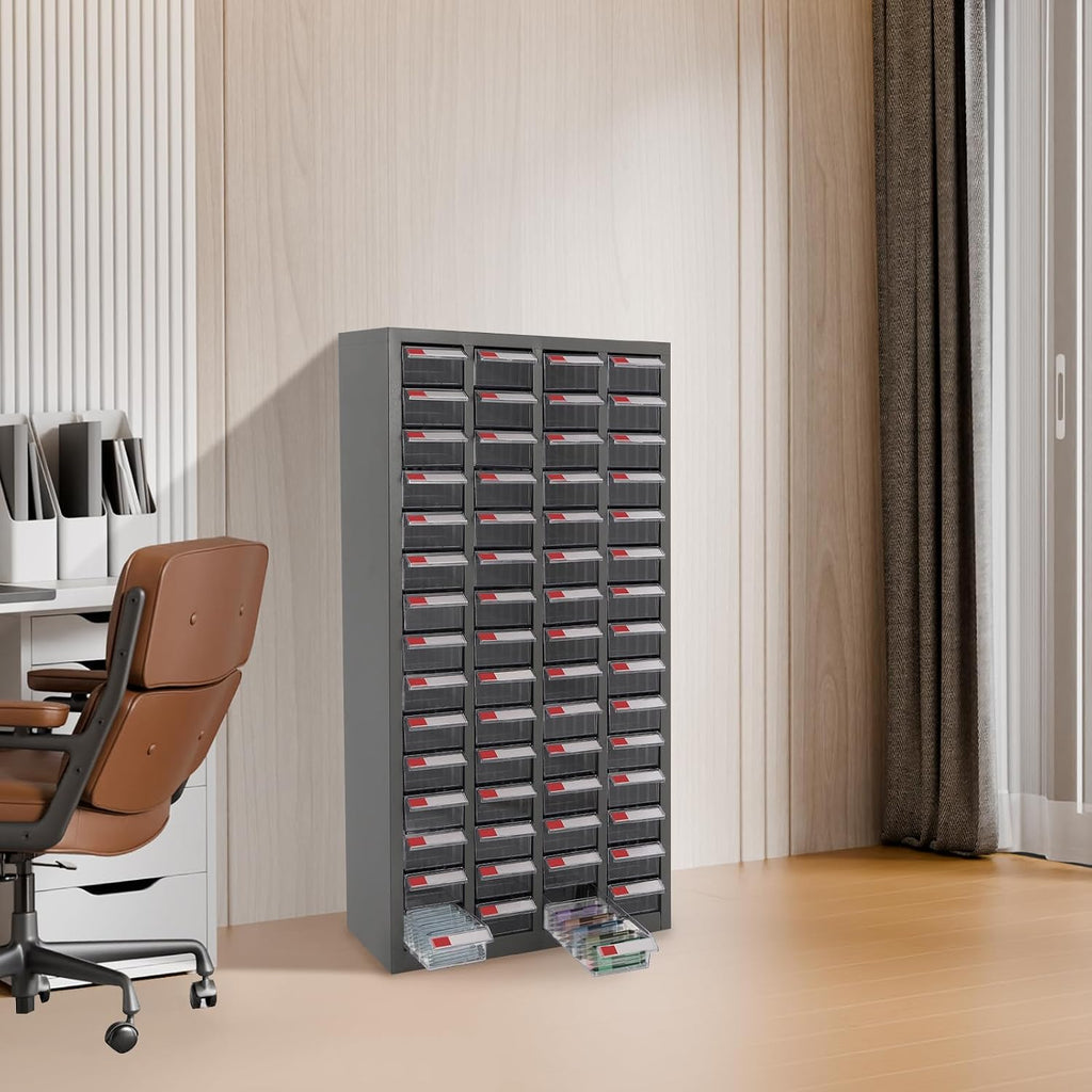 60 Drawer Bolt and Nut Tool Storage Cabinet, Hardware Tool Storage Cabinet, Steel Parts Process Storage Organizer, for Storing Tools, Metal and Electronic Components (Clear)
