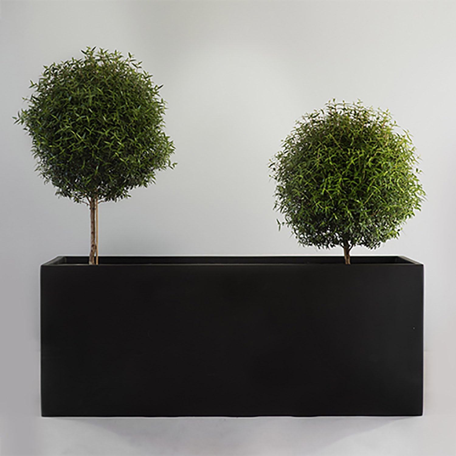 Vase Source Black Rectangle Large Planter - Modern Planting Box Fiberglass Flower Pot 16' High x 12' Wide x 31.5' Long