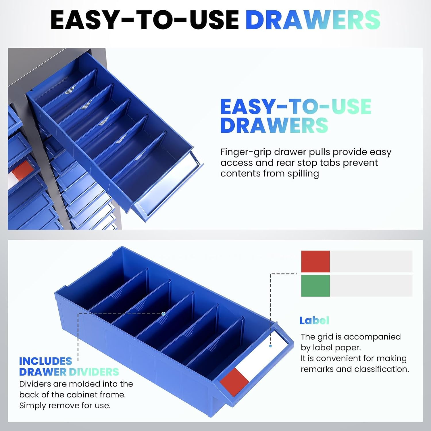 75 Drawers Versatile Parts Cabinet, Professional Nut and Bolt Organizer with Bolt Bins Storage System, Essential Hardware Organizer for Workshop, Garage & Home Studio