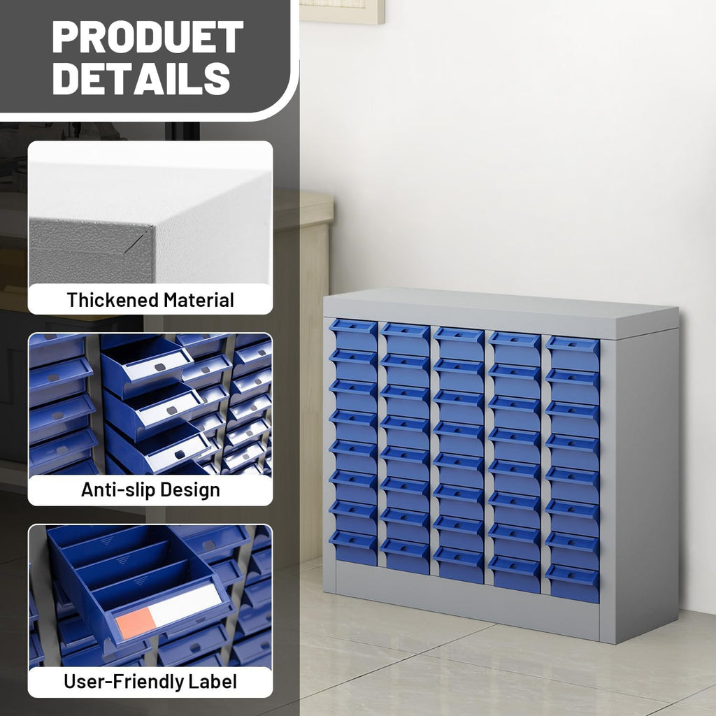 40 Drawer Bolt Bin, Nut and Bolt Organizer Cabinet with Metal Body & ABS Drawers, Heavy Duty Nuts and Bolts Organizer Storage for Garage Workshop Hardware Store, Includes Labels