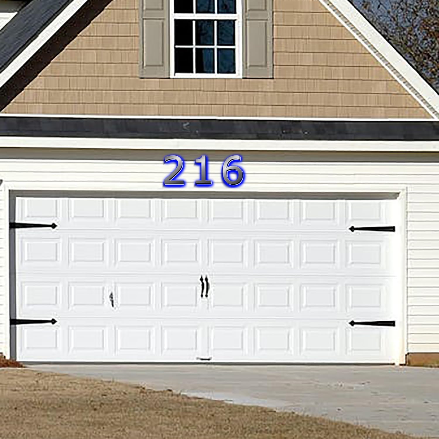 Illuminated House Numbers 18 Inch, Backlit Illuminated LED House Address Numbers For Outside, Modern Metal Lighted Address Numbers Signs, Brushed Silver, Blue Light,7