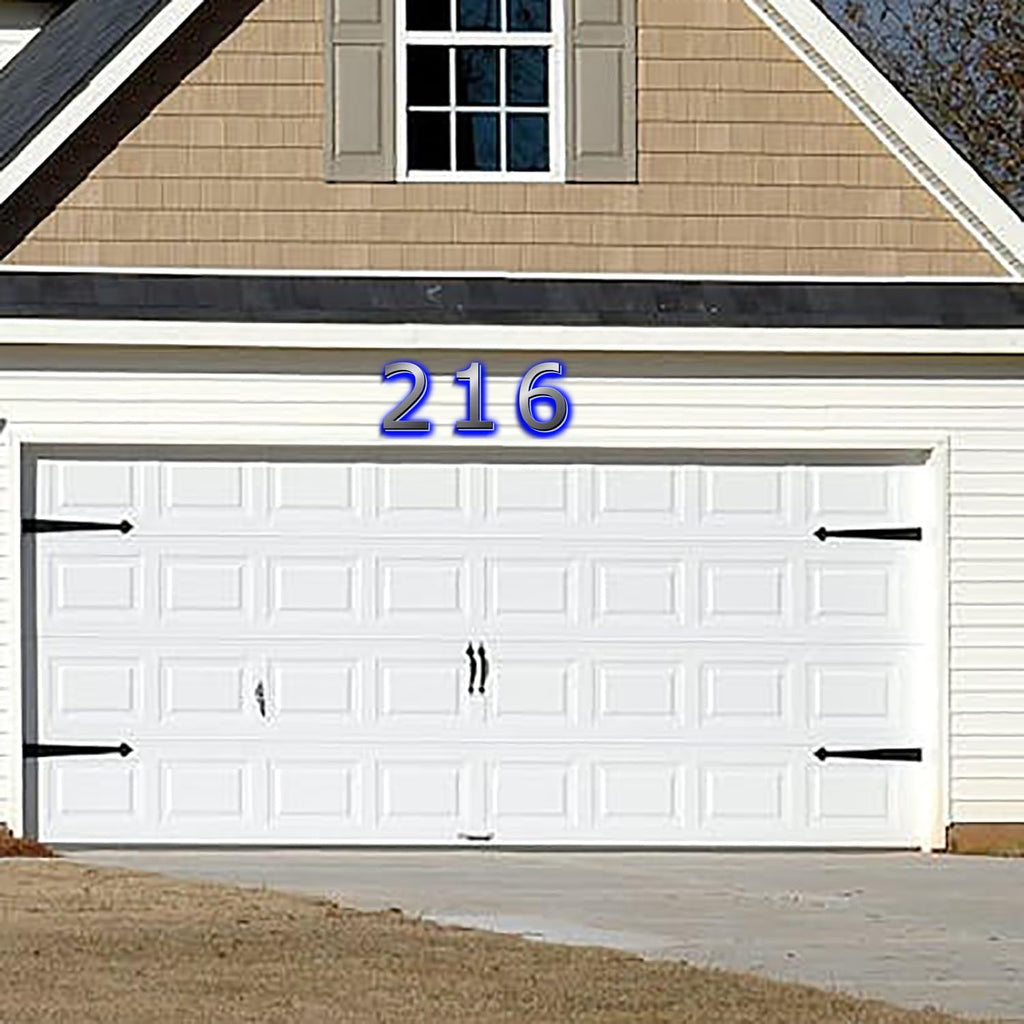 Illuminated House Numbers 18 Inch, Backlit Illuminated LED House Address Numbers For Outside, Modern Metal Lighted Address Numbers Signs, Brushed Silver, Blue Light,A