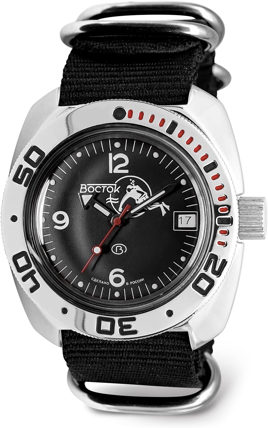 VOSTOK | Scuba Dude Amphibian Automatic Self-Winding Russian Diver Wrist Watch | WR 200 m | Amphibia 710634 |Fashion | Business | Casual Men's Watches