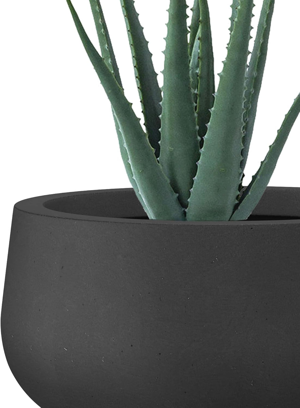 Kante 19.6',15.7',11.8' Dia Round Concrete Planters Set of 3, Outdoor Indoor Garden Plant Pots with Drainage Hole and Rubber Plug, Modern Curvaceous Design, Black