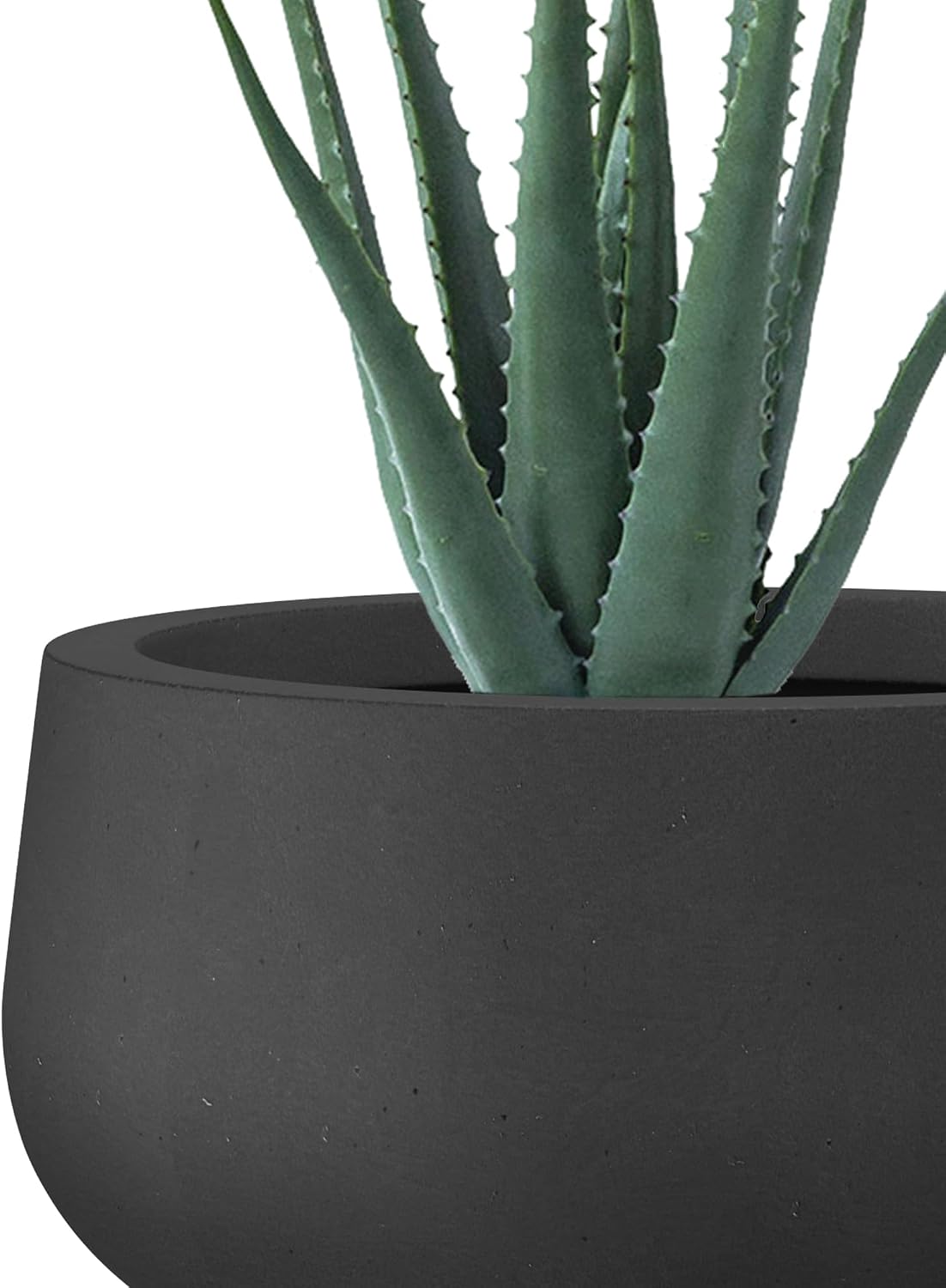Kante 19.6',15.7',11.8' Dia Round Concrete Planters Set of 3, Outdoor Indoor Garden Plant Pots with Drainage Hole and Rubber Plug, Modern Curvaceous Design, Black