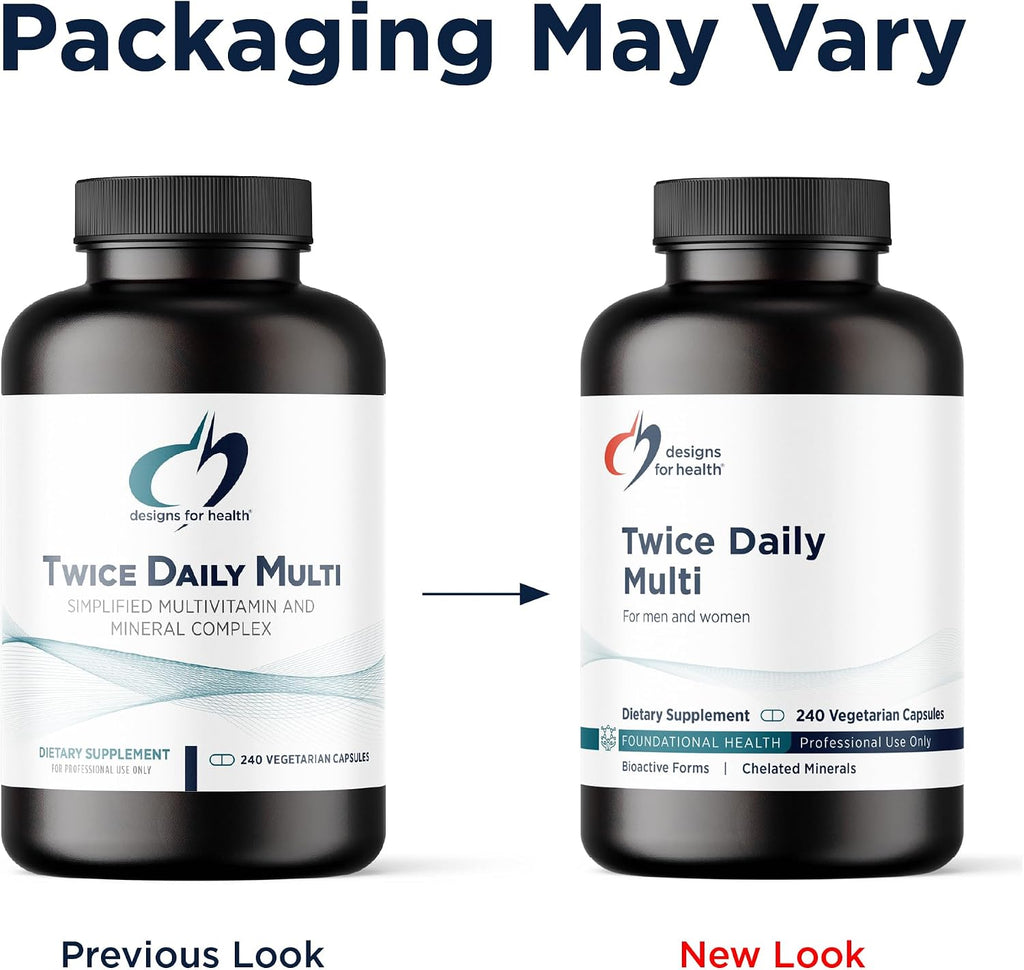 Designs for Health Methylated Multivitamin for Women & Men - Twice Daily Multimineral Supplement & Multivitamin Without Iron + Methylated B12 and Folate, Vitamin C, K, D, E + More (240 Capsules)