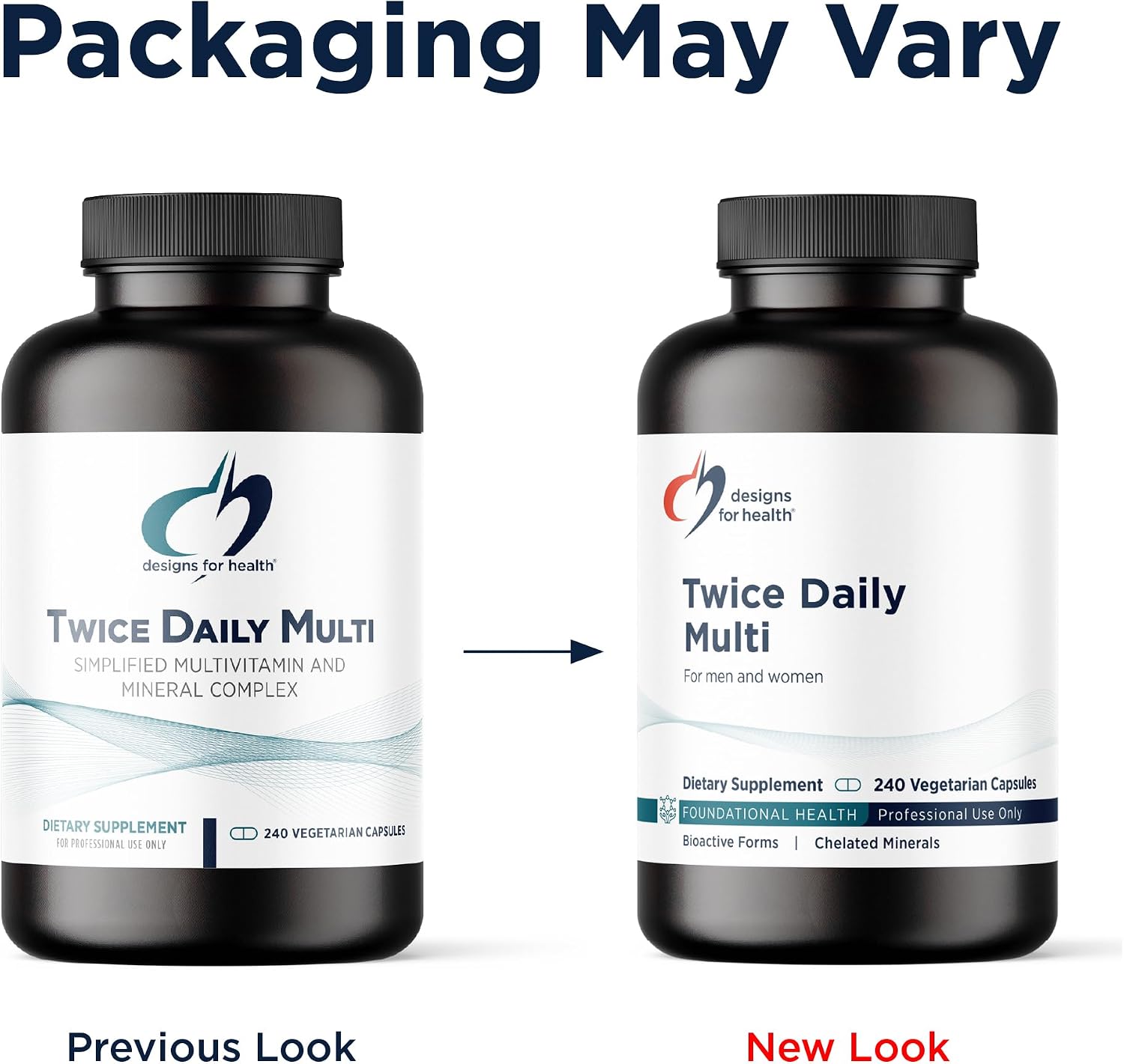 Designs for Health Methylated Multivitamin for Women & Men - Twice Daily Multimineral Supplement & Multivitamin Without Iron + Methylated B12 and Folate, Vitamin C, K, D, E + More (240 Capsules)