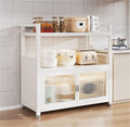 3/4/5 Layers Kitchen Pantry Storage Cabinet with Doors and Shelves Mordern Metal Microwave Stand Storage Cabinets Bakers Rack for Living Room Hutch Home Office,Living Room