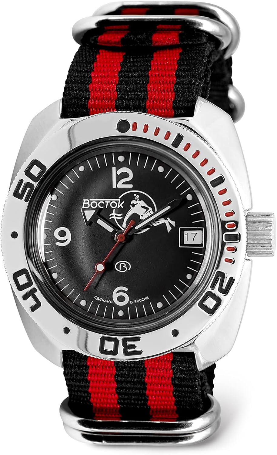 VOSTOK | Scuba Dude Amphibian Automatic Self-Winding Russian Diver Wrist Watch | WR 200 m | Amphibia 710634 |Fashion | Business | Casual Men's Watches
