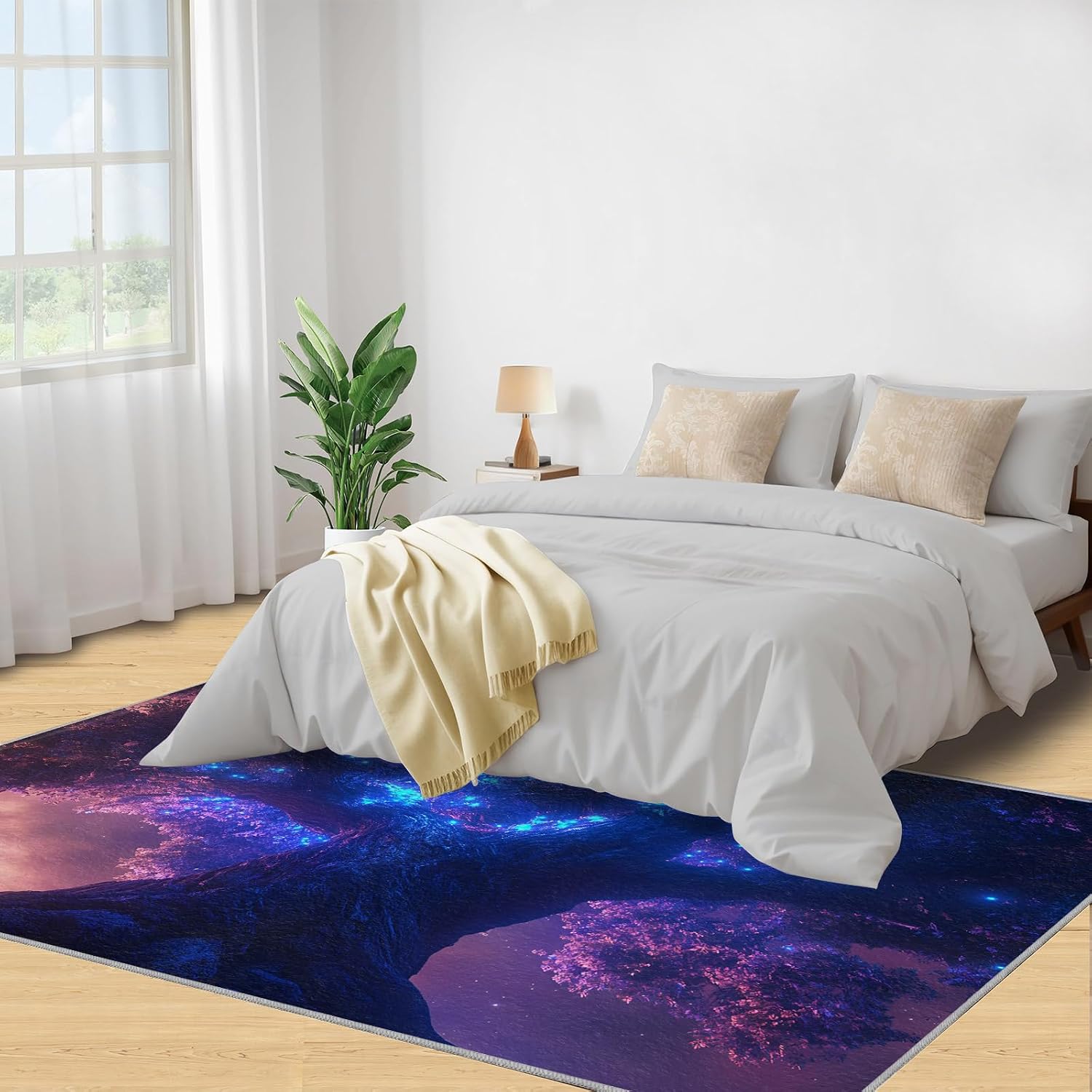 Tree of Life Rugs for Bedroom - 6x8 Rug, Fantasy Area Rugs for Living Room, Plant Carpet, Boys Washable Mat, Tree of Life Home Decor & Gifts