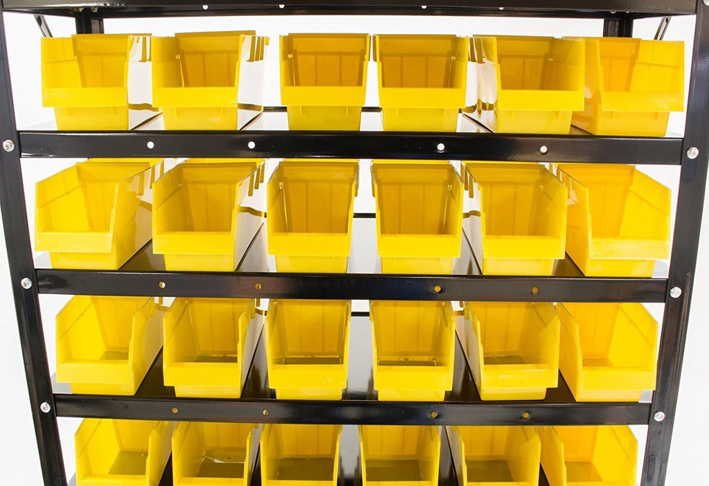 TLPB60 60 Parts Bin Shelving Organize with Plastic Bins for Garage, Shop, and Home Storage