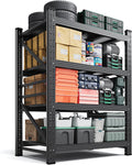 Letaya 2000LBS Storage Shelves Heavy Duty,60' H Garage Shelving Units, 4 Tier Adjustable Utility Rack Shelf,Large Metal Industrial Shelves,for Shop,Warehouse,Basement,Black (40' W x 20' D x 60' H)