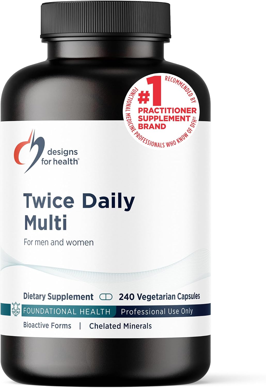 Designs for Health Methylated Multivitamin for Women & Men - Twice Daily Multimineral Supplement & Multivitamin Without Iron + Methylated B12 and Folate, Vitamin C, K, D, E + More (240 Capsules)